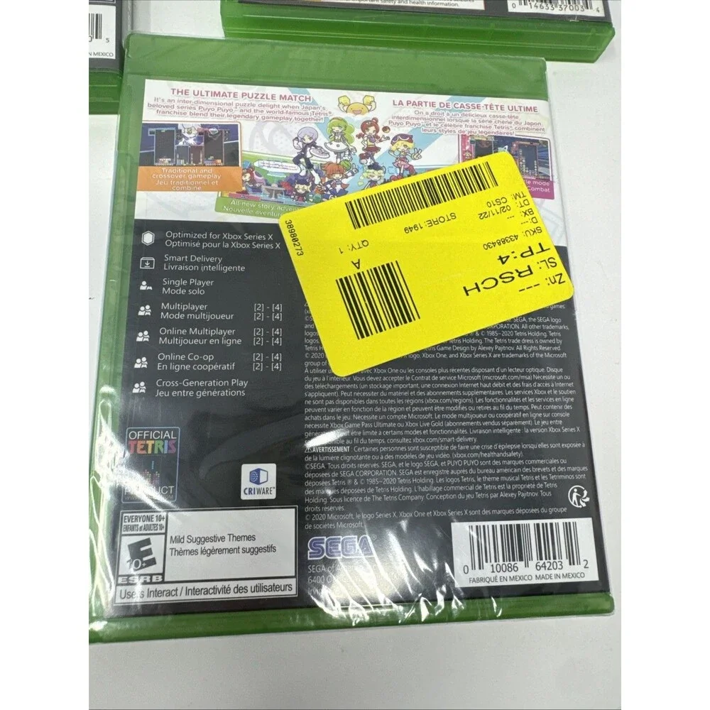 Lot of 3 Xbox One Games NEW PuyoPuyo Tetris 2 Madden 18 Pac-Man Championship
